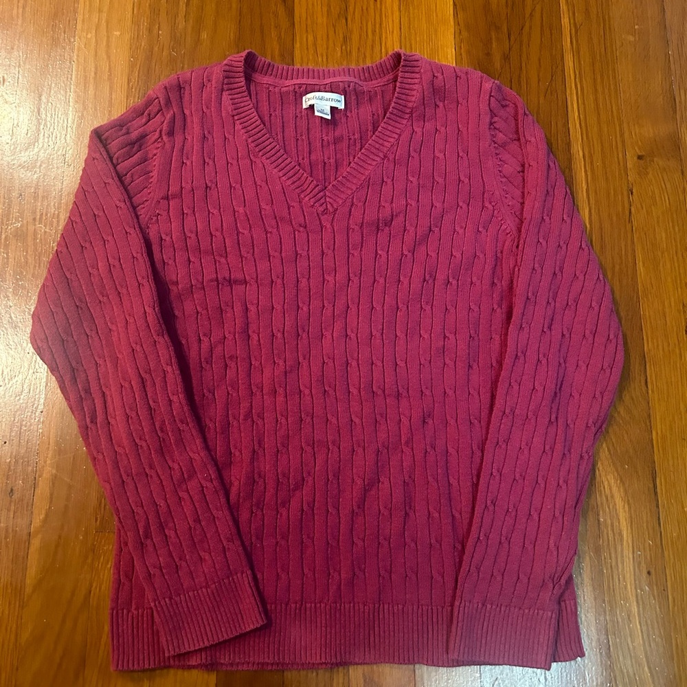 Croft & Barrow Burgundy Cable Knit Sweater